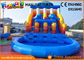 Blue Color Giant Outdoor Inflatable Water Slides Fire Resistance