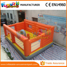 Small Cute Orange Commercial Bouncy Castles 0.55mm PVC Tarpaulin For Kids