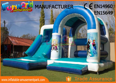 Playground Combo Inflatable Frozen Jumping Castle / Blow Up Water Slide