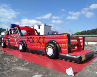 Digital Printing Police Car Inflatable Obstacle Course For Advertisement