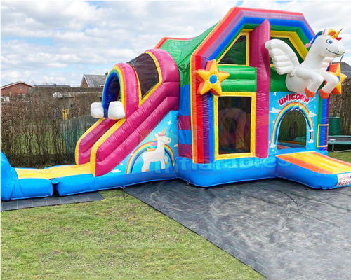 Customized Unicorn Jumping House Inflatable Bouncer Slide