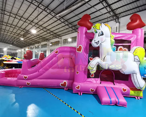 Outdoor Unicorn Inflatable Bouncer Slide Bounce House Combos