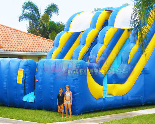 Commercial Double Side Inflatable Bouncer Slide Double Stitching