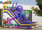 Commercial Inflatable Purple Octopus Slide , Giant Dual Dry Slide For Kids N Adults