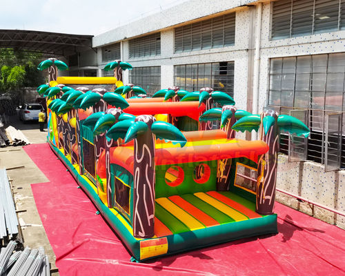 Cây cọ dài Bouncy Castle Sân vượt chướng ngại vật 13,2X4,7X3 M